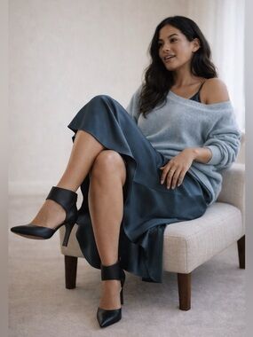 Vince Black Dorsay Ankle Cuff Pumps